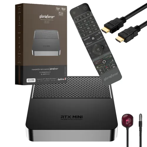 GloriaForce RTX Mini 4K UHD Android 11 OTT Streamer - Media-Streaming-Client mit fortschrittlicher AV1-Technologie für unterbrechungsfreies Streaming und beeindruckende 4K UHD Grafik. Genießen Sie Filme und Serien in atemberaubenden Farben.