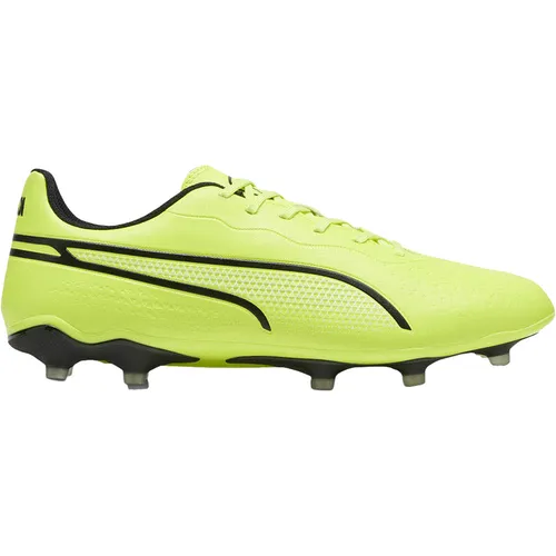 PUMA Unisex King Match FG/AG Fußballschuh, Electric Lime Black, 44 EU - Fußballschuhe für Erwachsene, Unisex Design mit regulärer Zungenkonstruktion für optimalen Komfort und Leichtigkeit, damit Sie sich ganz auf Ihre Leistung konzentrieren können.