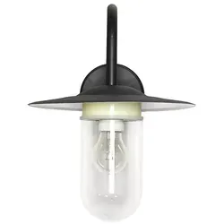 Maritime Wandlampe GÖTEBORG E27 IP44 für Außen - Hochwertige Außenlampe aus witterungsbeständigem Metall und Glas, ideal für Balkon oder Terrasse. IP44 schützt vor Spritzwasser, sorgt für Sicherheit und setzt elegante Akzente.