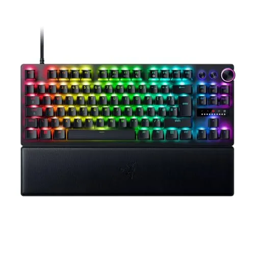 Razer Huntsman V3 Pro Tenkeyless – TKL analoge optische Esport-Tastatur mit Schnappverschluss und Schnellauslösemodus (Onboard-Anpassungen, Multifunktions-Rad und spezielle Steuertasten) UK-Layout,