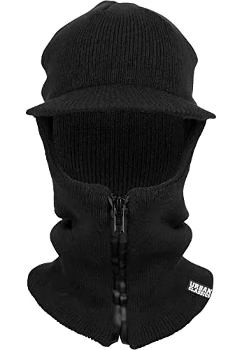 Urban Classics Unisex Sturmhaube Zipped Balaclava Visor TB1685, Gr. One Size, Schwarz (Black 7)