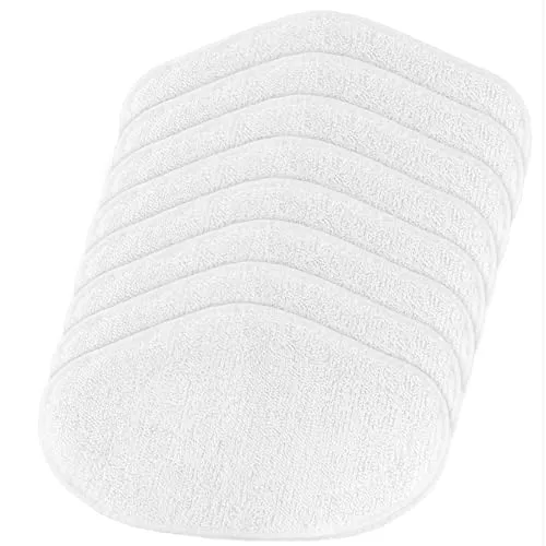 Sunnila Set mit 8 waschbaren Tüchern für Polti Vaporetto PAEU0332, Smart 120, Smart 35_Mop, Smart 40_Mop, Smart 100, SV400_Hygiene, SV420_Frescovapor, SV440_Double, Weiß