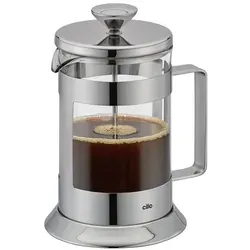 Cilio Kaffeebereiter 0,80 L - Eleganter Metall Kaffeebereiter in Silber, ideal für die perfekte Zubereitung von Kaffee & Tee, mit einem Fassungsvermögen von 0,80 L.