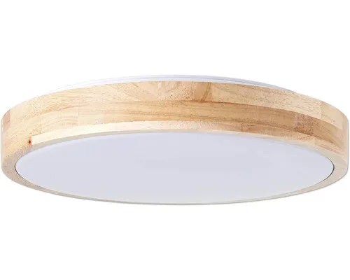 Brilliant Slimline LED Wand Decken Leuchte – Modern Holz hell Ø 34cm - Moderne Deckenlampe aus Holz mit warmweißem Licht, ideal für Büros. Integriertes LED-Leuchtmittel sorgt für hohe Energieeffizienz und angenehme Beleuchtung.