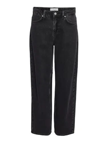 NMALEXA NW REG Jeans EN004BL NOOS - Damen-Hosen mit hohem Bund, gerade geschnitten und ausgestattet mit Knopf, Reißverschluss und Gürtelschlaufen für optimalen Tragekomfort.