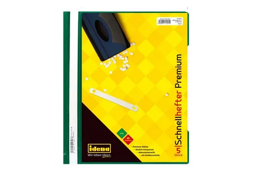 Idena Hefter Idena 11347 - Schnellhefter DIN A4, aus PP, Stärke 250 µ, grün, 5