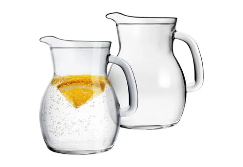 KONZEPT Wasserkrug Glaskrug Transparent Ergonomischer Griff, (2-tlg), Volumen: 1L, 500 ml, 250 ml. Set 1/2/3 Stk.