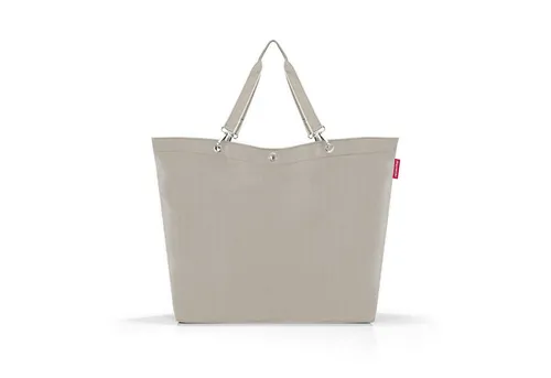 reisenthel shopper XL Einkaufstasche Herringbone Sand 35 L - Einkaufstasche mit 35 Litern Volumen, robustes Polyester und stilvolles Herringbone-Design für modische Einkäufe.