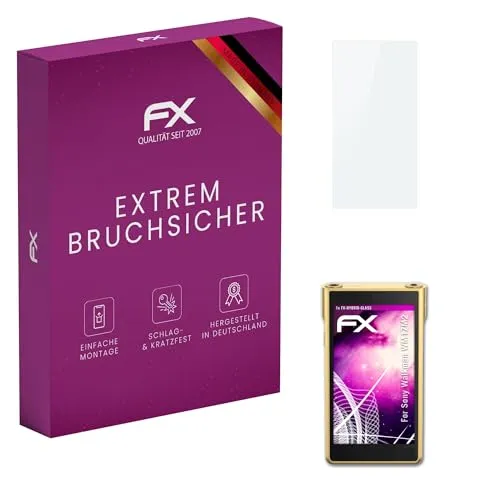 atFoliX Glasfolie kompatibel mit Sony Walkman WM1ZM2 Panzerfolie, 9H Hybrid-Glass FX Schutzpanzer Folie