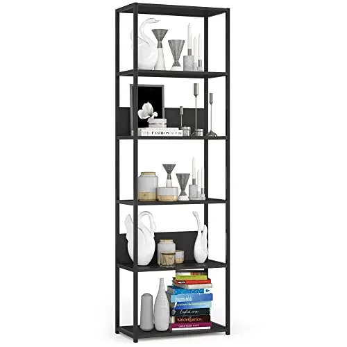 Produktbild AKORD Bücherregal mit 6 Ablagen | 60 cm breit | Industrial/Loft-Style | Stabil und Funktional