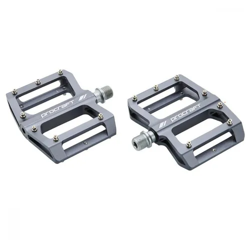 Procraft Plattformpedale Small Grip Advanced CNC 93 x 94 mm Grau - Die Procraft Plattformpedale bieten mit ihrer kompakten Größe von 93 x 94 mm und 14 Pins pro Pedal maximalen Grip und Kontrolle. Ideal für Biker mit kleineren Schuhgrößen, die auf Trails und im Alltag zuverlässige Performance suchen.