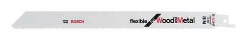 Bosch Säbelsägeblatt S 1122 HF - 100er-Pack für Holz und Metall - Säbelsägeblätter für bündige Schnitte in Holz und Metall, ideal für Palettenbearbeitung. Bimetallbasis mit HCS-Stahl und HSS-Zähnen für hohe Schnittleistung und Langlebigkeit.