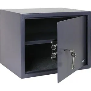 HMF Tresor 4920311 anthrazit - Robuster Möbeltresor mit Doppelbartschloss - Möbeltresor mit 27l Volumen, Hochsicherheits-Doppelbartschloss und herausnehmbarem Fachboden. Ideal für die sichere Aufbewahrung von Dokumenten und Wertsachen in Schränken oder Regalen.