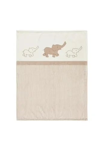 Alvi Microfaserdecke 75x100cm, Babydecke, waschbar, weich, mit bunten Motiven, für Mädchen und Jungen Olifant - Beige