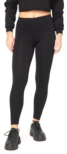 Bellivalini Damen Thermo Leggings Gefüttert für Winter Warme Apre Ski BLV50-320 (Schwarz, L)