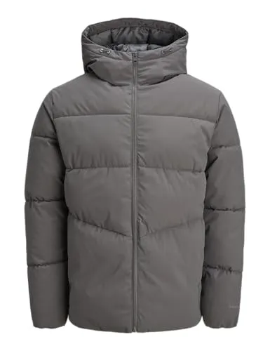 Jack & Jones Global Hooded Puffer Winterjacke Herren (Plussize) - Funktionsjacke für Herren in Übergröße, ideal für kalte Wintertage mit warmem Futter, winddichtem Material und praktischen Seitentaschen.