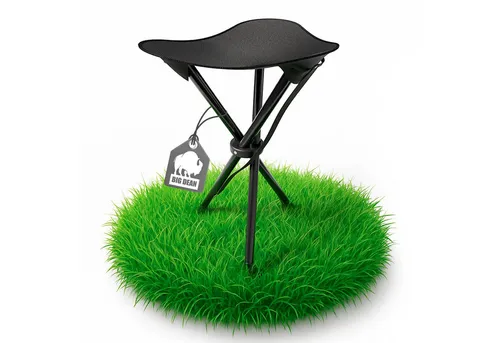 BigDean Campinghocker kleiner Klapphocker faltbar & ultraleicht 41cm hoch schwarz (Packung, 1 St., Klapphocker), Ultra-Leicht