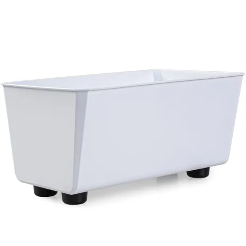 KONZEPT Blumentopf mit Füßen, rechteckig - Blumenkasten klein 4,2 l, Übertopf ideal für Fensterbank und Zimmerpflanzen