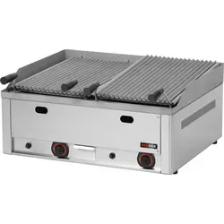 KBS Gas Lavasteingrill 2 Heizzonen 13 kW 660x600x290 mm 400 Volt Auftischgerät