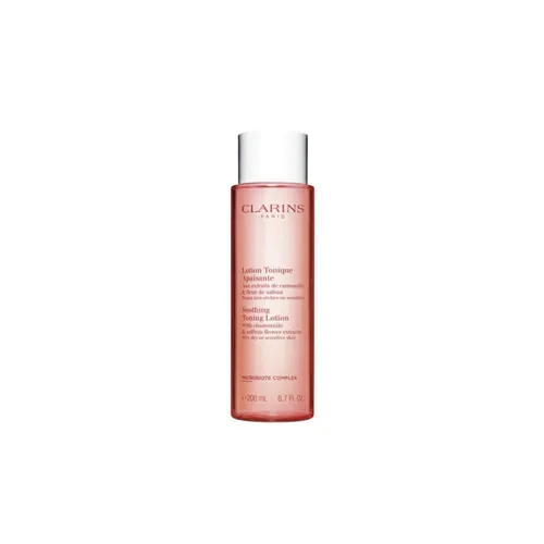 CLARINS Lotion Tonique Apaisante 200 ml - Nachfüllbar - Gesichtsreinigung für trockene und empfindliche Haut, angereichert mit biologischer Kamille und Mikrobiote-Complex für ein gesundes Hautgleichgewicht, umweltfreundlich und nachfüllbar.
