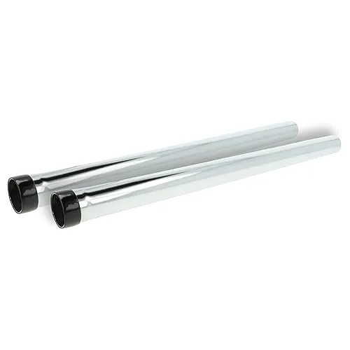 vhbw 2x Universal Staubsaugerohr Ersatz für Makita 0088381703604, P-72942 für Staubsauger - 35 mm Anschluss, 50 cm lang Schwarz Silber