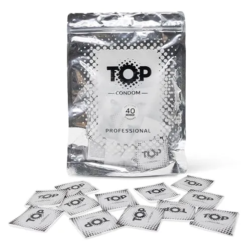 TOP Kondome 40 Stück Packung, Standard, natürlich und gefühlsecht, aus Latex, mit Reservoir, Durchmesser 53 mm, für Männer