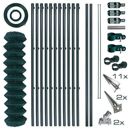 ESTEXO Gartenzaun Maschendrahtzaun Komplettset 1,5 x 25 m - Vielseitiges Zaunset mit robustem Draht und langlebigen Zaunpfosten, ideal für individuelle Anpassungen im Gartenbereich.