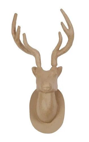 EXACOMPTA Papierdekoration Pappmaché Hirsch Trophäe 63cm - Partydekoration mit vielfältigen Gestaltungsmöglichkeiten: Dekorieren Sie die Trophäe nach Ihren Wünschen oder lassen Sie sie unifarben für einen natürlichen Look.
