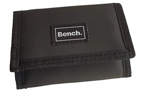 RabamtaGO Collection Klettbörse Bench Geldbörse, Geldbeutel, Portemonnaie, Münzbörse Wallet (M1 Schwarz)