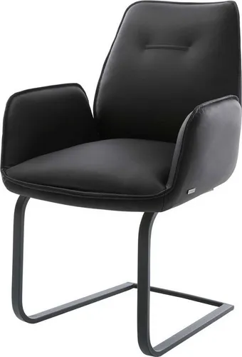 DELIFE Schwingstuhl Zoa-Flex - Eleganter Freischwinger aus Echt-Leder - Ohren- & Armlehnensessel mit punktelastischer Unterstützung durch Taschenfederkern, ideal für hohen Sitzkomfort und stilvolles Ambiente.