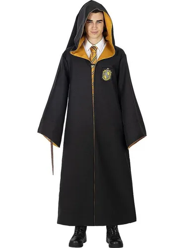 Metamorph Zauberer-Kostüm Harry Potter – Hufflepuff Umhang Deluxe, Hochwertiges Cape für Zauberschüler des Hauses Hufflepuff