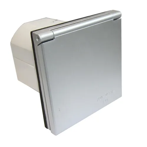 CEE Einspeisungsdose - mit Deckel - 230V - silbergrau