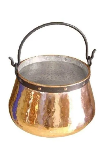 CopperGarden Kupferkessel 40 L mit Henkel - Kasserollen – Robuster, lebensmittelechter Feuerkessel aus verzinntem Kupfer für optimale Wärmeleitung, ideal für Gulasch und Feuerzangenbowle.