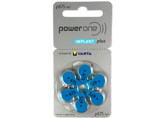 6x Varta Power One Implant Plus Hörgerätebatterien P675 PR44 6er Blister