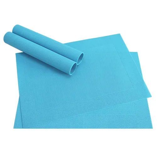 matches21 HOME & HOBBY Platzset Tischset BORDA 4er blau hellblau türkis Tischunterlage als Tischdeko, (4-St), modernes Esstisch Platzdeckchen als abwaschbarer Tischuntersetzer