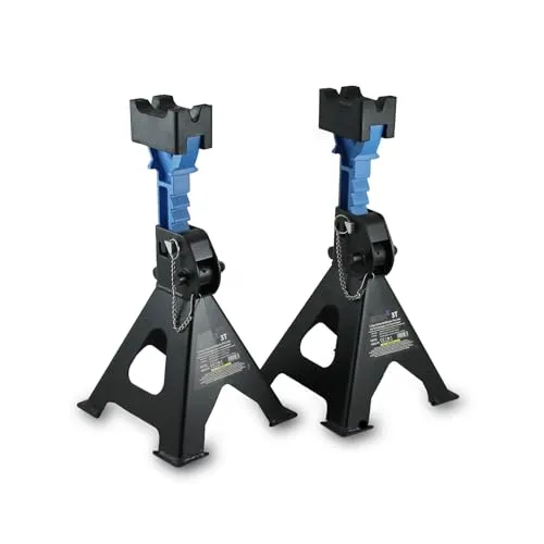 BITUXX Unterstellböcke Pro Line - 3000kg Tragkraft - Stützböcke im praktischen 2er Set, belastbar bis 3000kg pro Bock! Ideal für sicheres Arbeiten unter Fahrzeugen, robust aus Stahl mit austauschbaren Gummiauflagen.