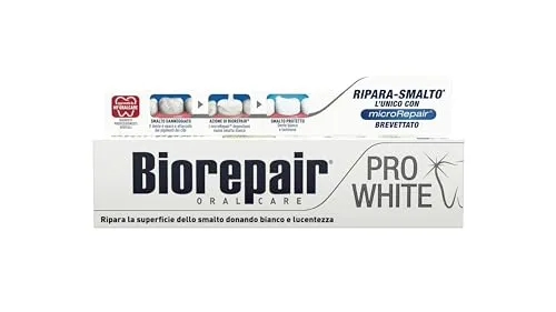 Produktbild Biorepair, Pro White Zahnpasta, aufhellende Zahnpasta mit PVP-Polymer-Technologie, repariert Nagellack und Zahnstein für weiße und strahlende Zähne, ohne 75 ml