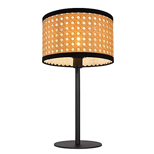 GLOBO LIGHTING Schreibtischlampe in Schwarz mit Bambus-Optik