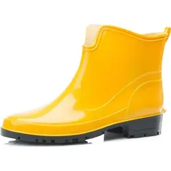 Ladeheid Damen Kurze Gummistiefel LA-930 (Gelb, 39) - Wasserdichte Damen Gummistiefel - Ideal für regnerische Tage, rutschfeste Laufsohle und komfortables Design für den täglichen Gebrauch oder Gartenarbeit.