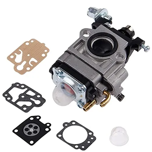 Queta Vergaser für 52cc 49cc 43cc 40cc Rasenmäher Motor, 2-Takt Vergaser Kit mit Dichtungsfilm Reparatursatz und Starterpumpe Birnenbasis