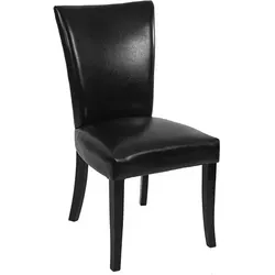 2er-Set Chesterfield Esszimmerstuhl, Kunstleder schwarz - Stühle aus FSC-zertifiziertem Holz mit dekorativen Nieten und hohem Sitzkomfort, ideal für stilvolle Esszimmer und Küchen.