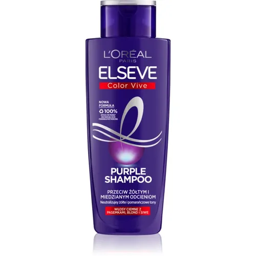 L’Oréal Paris Elseve Color-Vive Purple Shampoo 200 ml - Shampoo für Damen, neutralisiert Gelbstich und verlängert die Haltbarkeit der Haarfarbe, ideal für gepflegtes und glänzendes Haar.