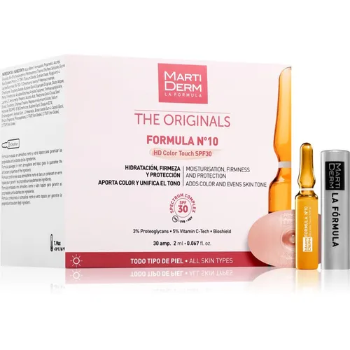 MartiDerm The Originals Formula Nº10 HD Color Touch feuchtigkeitsspendendes Hautserum mit Vitamin C SPF 30 30x2 ml