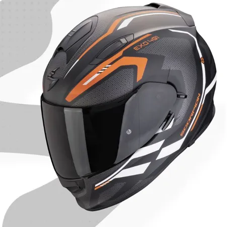 Scorpion EXO-491 Kripta Integralhelm - Matt Schwarz/Orange/Weiß - XL - Motorradhelm mit fortschrittlichem Ram-Air-Belüftungssystem für optimalen Luftstrom. Integriertes SpeedView® Sonnenvisier und antimikrobielles Kwikwick® C-Innenfutter für höchsten Komfort.