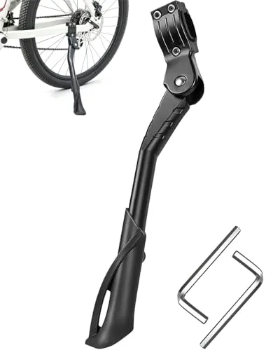 JanFebMar Fahrradständer 24-29 Zoll, Höhenverstellbarer Universal Seitenständer, Gepunktete rutschfeste Gummifüße, Bike Stand Gemacht Durch Aluminiumlegierung für E-Bike, Mountainbike, Citybike