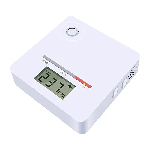 Scondaor CO-Melder mit digitaler LCD-Anzeige, Kohlenmonoxid-Warnmelder mit austauschbarer Batterie, CO Warnmelder mit 10 Jahren Lebensdauer des Sensors, EN 50291:2018