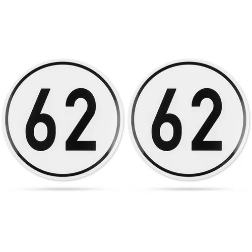 Aufkleber Geschwindigkeit 62 KM/H selbstklebende Sticker KFZ KMH Geschwindigkeit