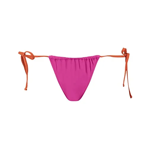 PUMA Damen Side Tie Tanga String Bikini Bottoms, Pink / Chili, S EU