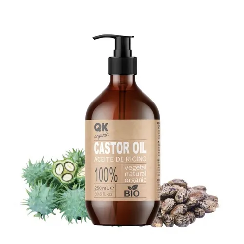 QKnatur Organisches Rizinöl für Haare, Haut, Wimpern, Augenbrauen, Bart und Näge