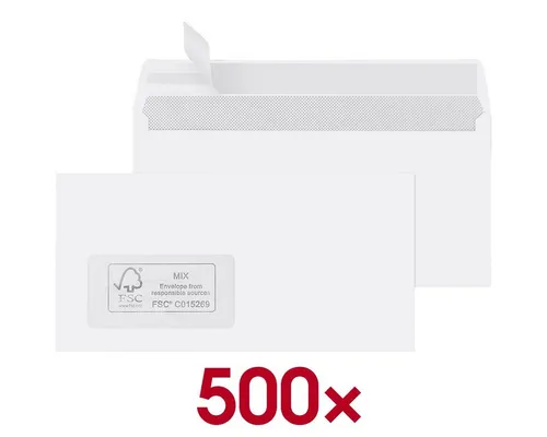 MAILMEDIA Briefhülle DL 500ST - 100g weiß - Hochwertige Briefumschläge im DL-Format, ideal für professionelle Korrespondenz, umweltfreundlich und FSC-zertifiziert.